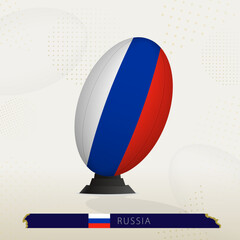 Russia Rugby Ball on Rugby Kicking Tees with Modern Design.