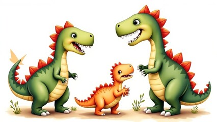 Fototapeta premium Dino Family Fun