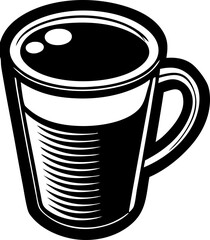 Coffee outline illustration engraving style
