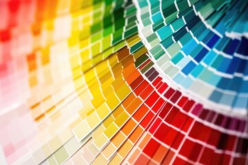 Vibrant Color Guide: Close-up View of Red, Green, Yellow, and Violet Palette for Designers and Decorators