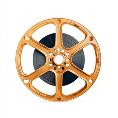 Obraz premium A close up of a movie reel isolated on white background