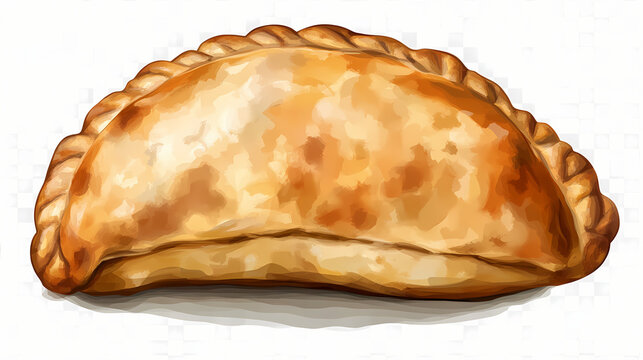 Traditional british cornish pasty on transparent background. Velutinous. Illustration