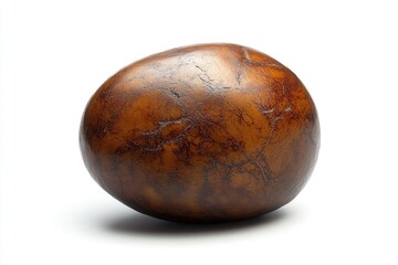 Fototapeta premium A smooth, dark brown, oval-shaped object resembling a large seed or stone.