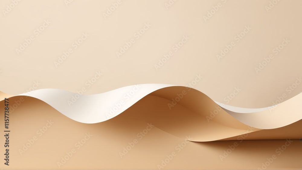 Poster elegant abstract waves in neutral tones for modern design concepts
