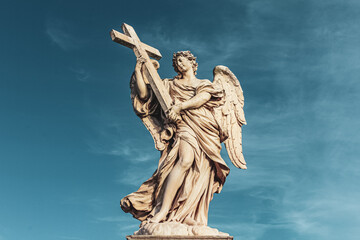 Statua su Ponte Sant'Angelo. Roma, Italia