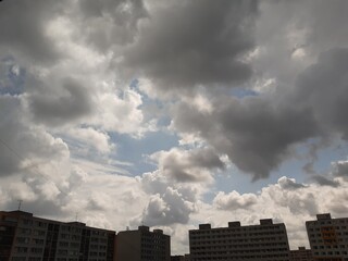 clouds over city