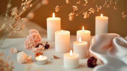 Elegant Candles in Muted Shades for Serene Ambiance