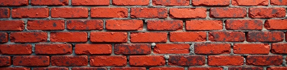 Obraz premium Rough texture, aged red bricks, uneven mortar , construction, surface