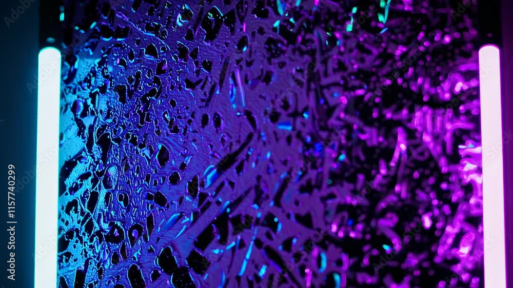 Poster vibrant gradient colors combined with abstract splatter patterns and geometric shapes