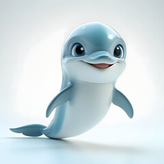 cute dolphin cartoon 3D