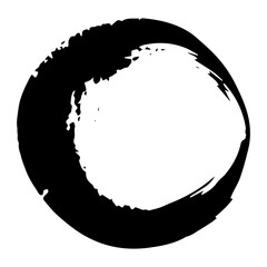 Black circle brush stroke. For stamp, seal, ink and paintbrush design template