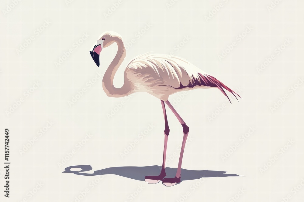 Aufkleber vibrant flamingo illustration with ample copy space for creative text placements and mock up designs