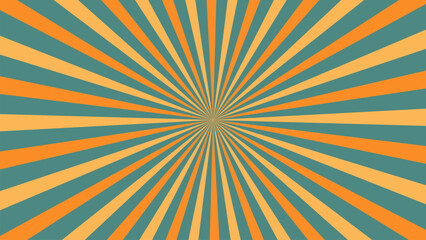 Vibrant Radial Burst Pattern in Teal, Orange, and Light Yellow