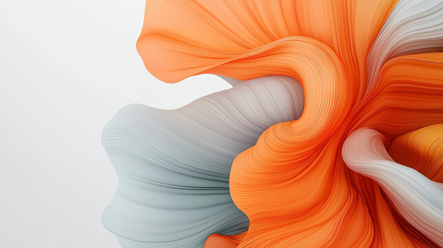 Abstract orange and grey swirls creating a dynamic visual flow