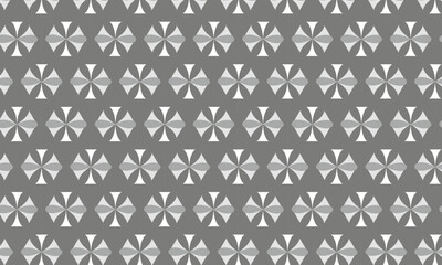 Black and white floral themed batik seamless geometric pattern. Perfect for printing, design and textiles