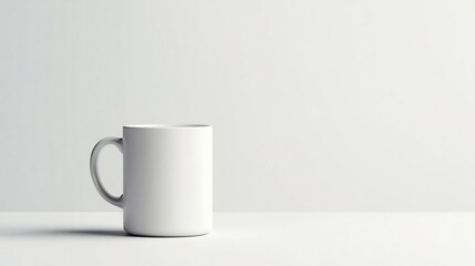Obraz premium Clean White Mug Mockup Photo: Simple, Minimalist Product Presentation. AI Generated