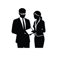 a black silhouette of a man and a woman standing side by side