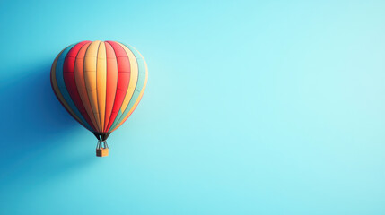 Fototapeta premium Colorful hot air balloon against a light blue background. (2)