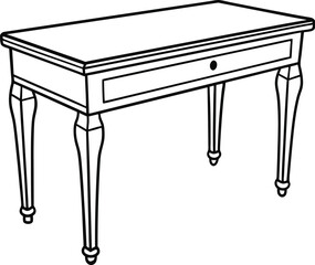 Sofa Table Editable Outline Vector Graphic