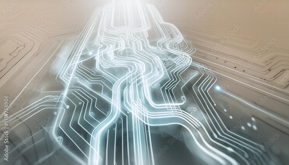 Poster stunning d rendering of a circuit board background abstract technology illustration featuring intric