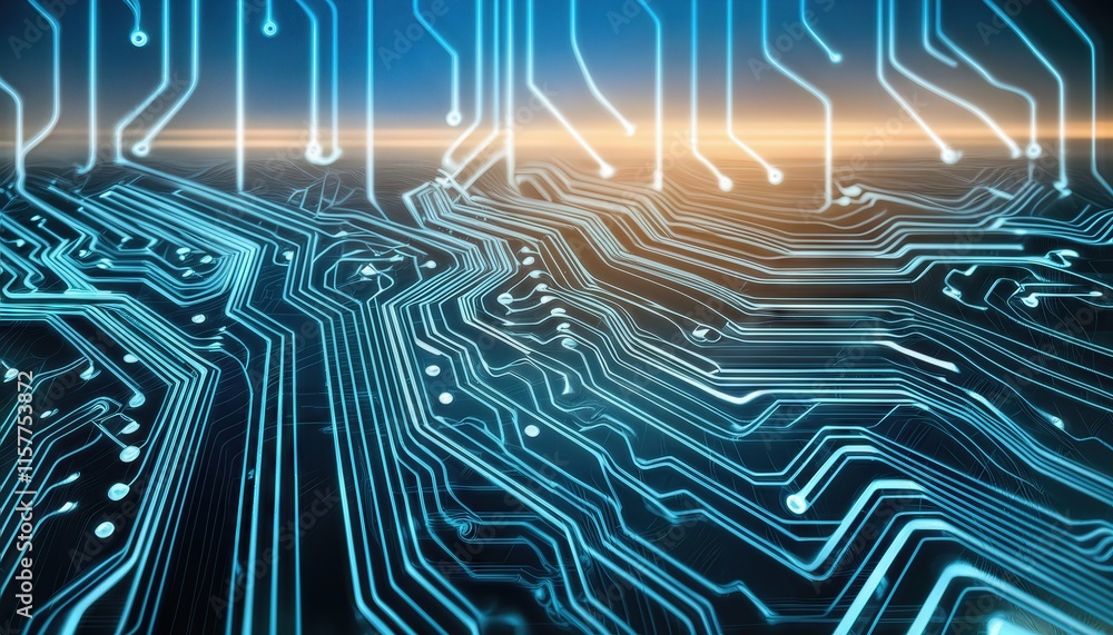 Poster stunning d rendering of an abstract circuit board background a futuristic technology illustration sh