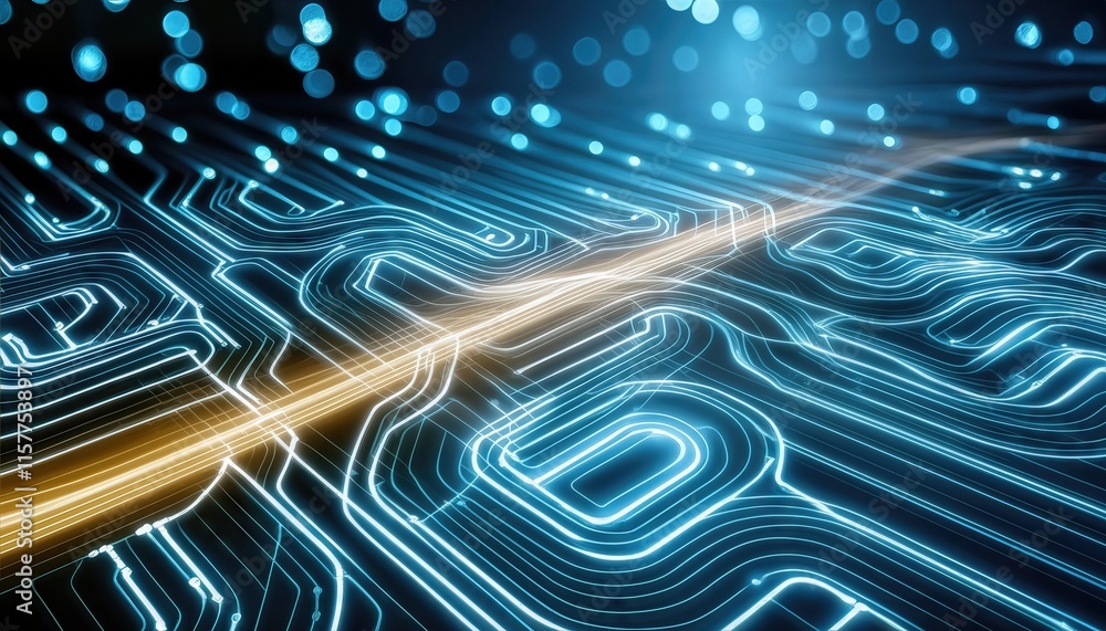 Poster stunning d rendering of an abstract circuit board background a futuristic technology illustration sh