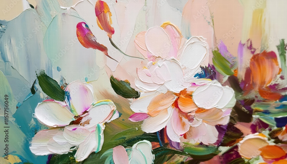 Poster vibrant abstract texture a closeup exploration of colorful oil brushstrokes on canvas, showcasing th
