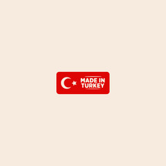 Made in Turkey label logo icon flat vector design.
