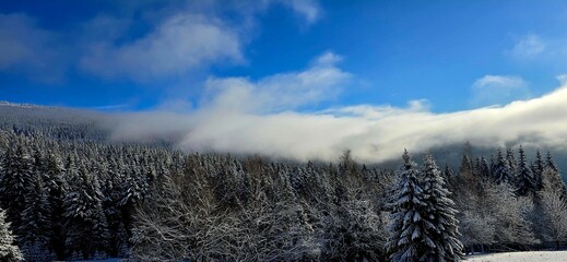 clouds over the mountains