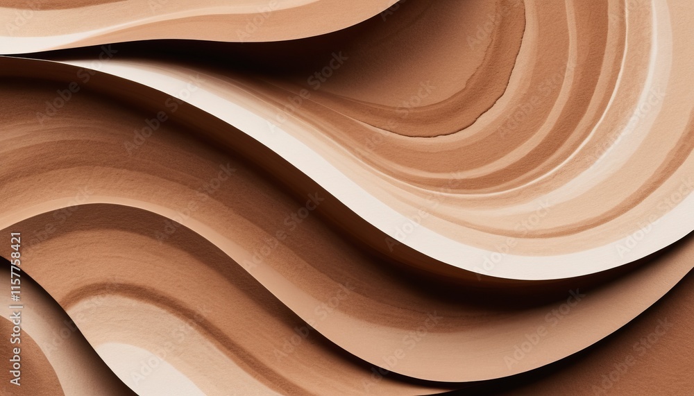 Aufkleber flowing waves of mocha mousse hues create a dynamic and inviting backdrop for design and creative pr