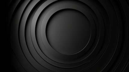 Abstract black circular background with depth.