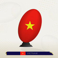 Vietnam Rugby Ball on Rugby Kicking Tees with Modern Design. © boldg
