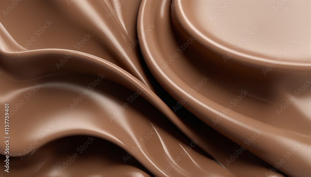 Poster mocha mousse with smooth, flowing texture against a pantone mocha background evokes a sense of indul