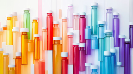 Obraz premium Colored medication containers.