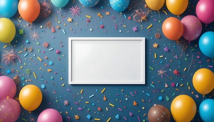 Elegant Birthday White Frame Background