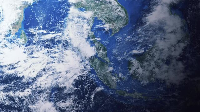 Zooming in on Subang Jaya, Malaysia frome space - Perfect for Travel Intros and Backgrounds. Realistic 3D Animation.