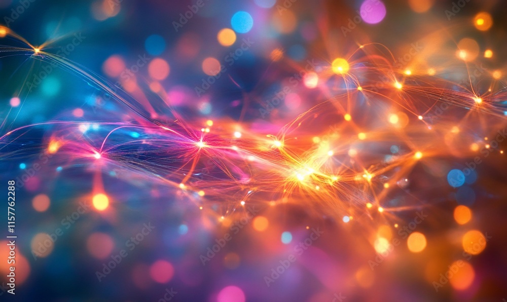 Aufkleber a vibrant abstract design featuring colorful lights and flowing patterns.