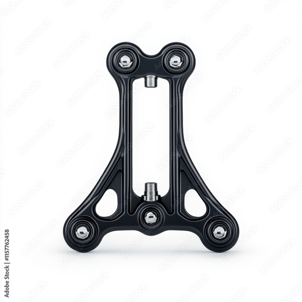 Poster a close-up view of a sleek black mechanical component showcasing its intricate design and engineerin