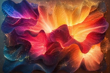 Obraz premium Colorful gradient patterns dissolve into glowing, dreamlike abstract designs., Generative AI