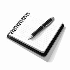 Fountain Pen Notepad Icon Vector Illustration for Writing Stationery Products Promotion