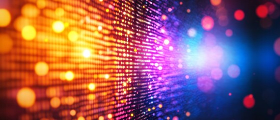 Colorful pixel grids pulse with luminous hues in radiant abstract patterns., Generative AI