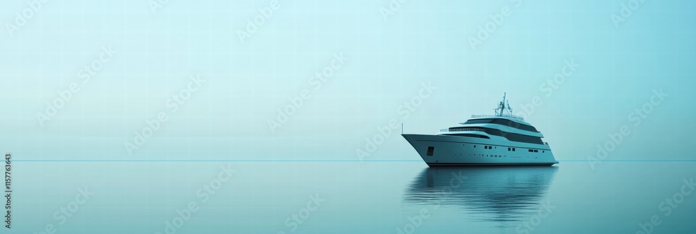 Aufkleber luxury cruise ship gracefully sailing on calm waters with ample space for text and design elements. 