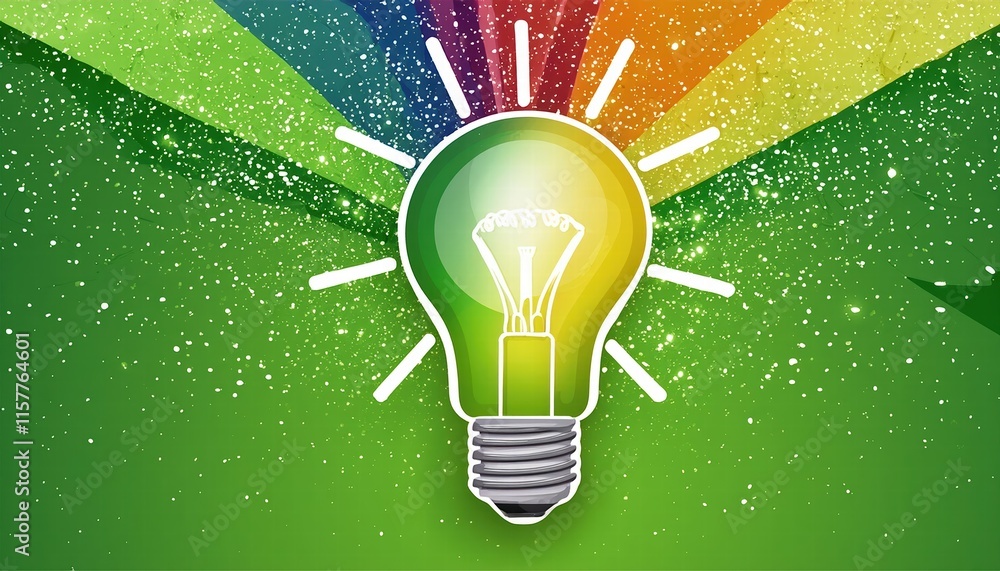 Poster creative explosion a light bulb bursting with vibrant colors and paint a symbol of new ideas and bra