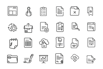 Document-Related Line Icon set
