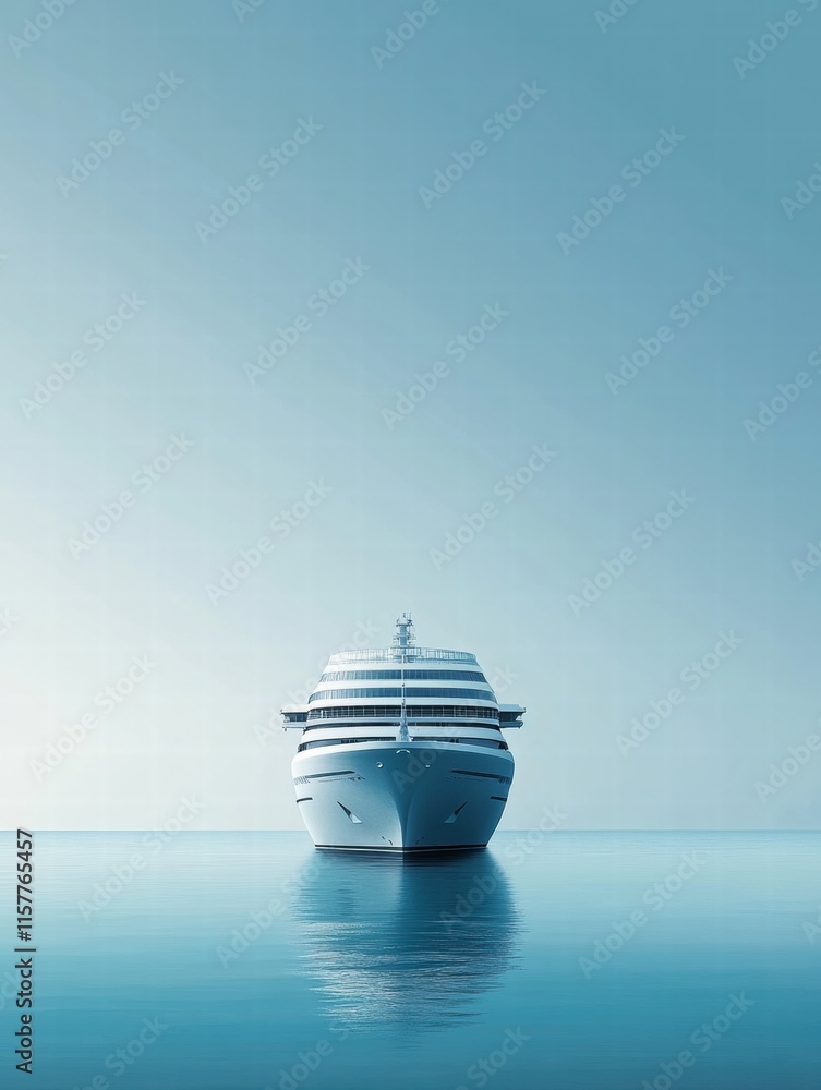 Leinwandbilder Luxury cruise ship navigating through tranquil waters under a serene sky with ample copy space for text placement. Generative AI