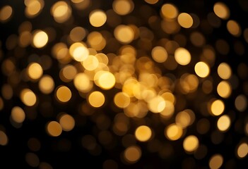 Obraz premium Golden Lights on Black Background: Abstract Transition with Vintage Bokeh and Retro Light Leak