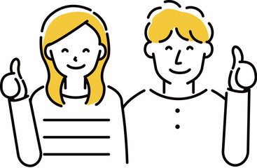 定番　伝わる 人物イラスト　私服生徒男女　いいね