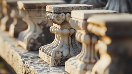 Fototapeta premium Baroque Miniature Stone Fence Display