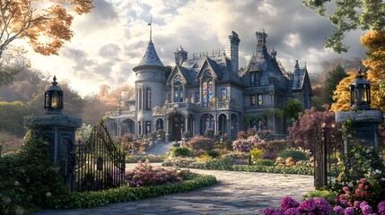 Victorian Mansion in Countryside