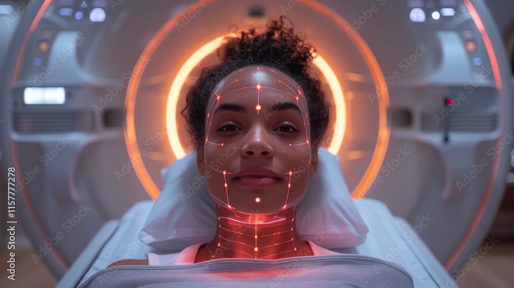 Poster capture a patient undergoing diagnostic imaging procedures such as x-rays